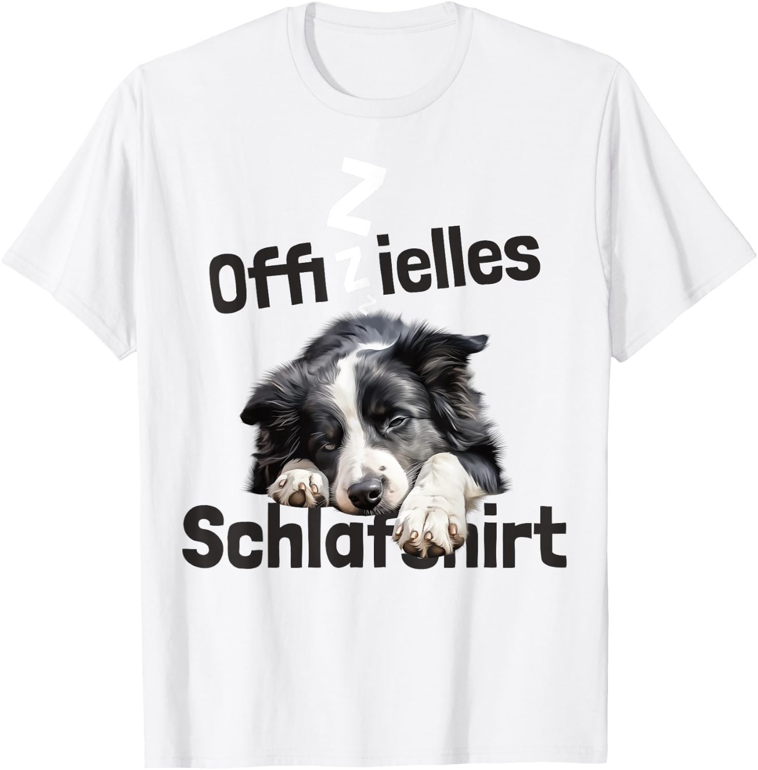 Official Border Collie Dog Pyjamas , blue T-Shirt - T-Shirt | White