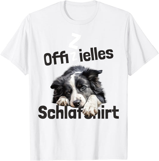 Official Border Collie Dog Pyjamas , blue T-Shirt - T-Shirt | White