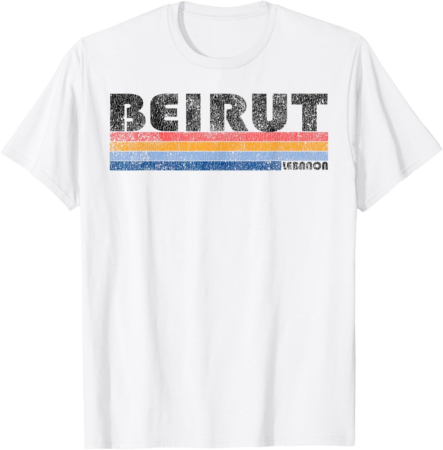 Vintage 1980s Style Beirut Lebanon design T-Shirt - T-Shirt | White