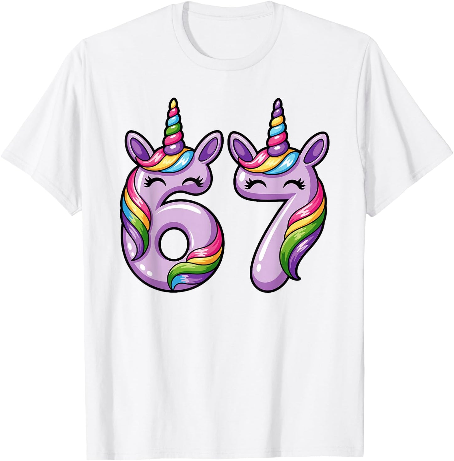 67 Six Seven 6 7 Meme Licorns Funny Boy Girl Kids T-Shirt - T-Shirt | White