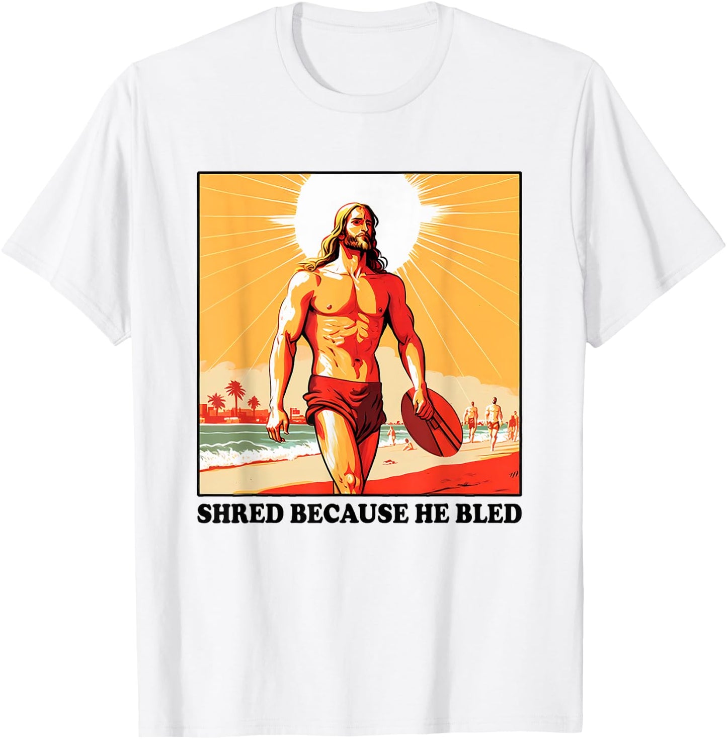 Shred Because He Bled Christian Jesus Faith T-Shirt - T-Shirt | White