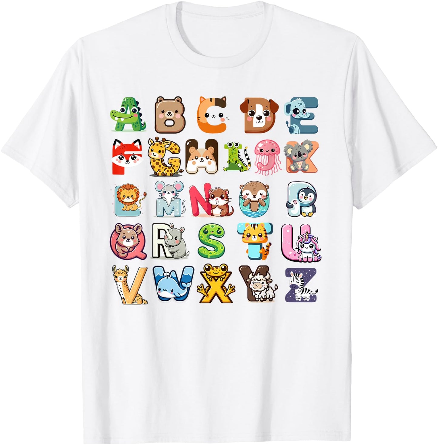 Zoo ABC Letters for Boys and Girls , White T-Shirt - T-Shirt | White