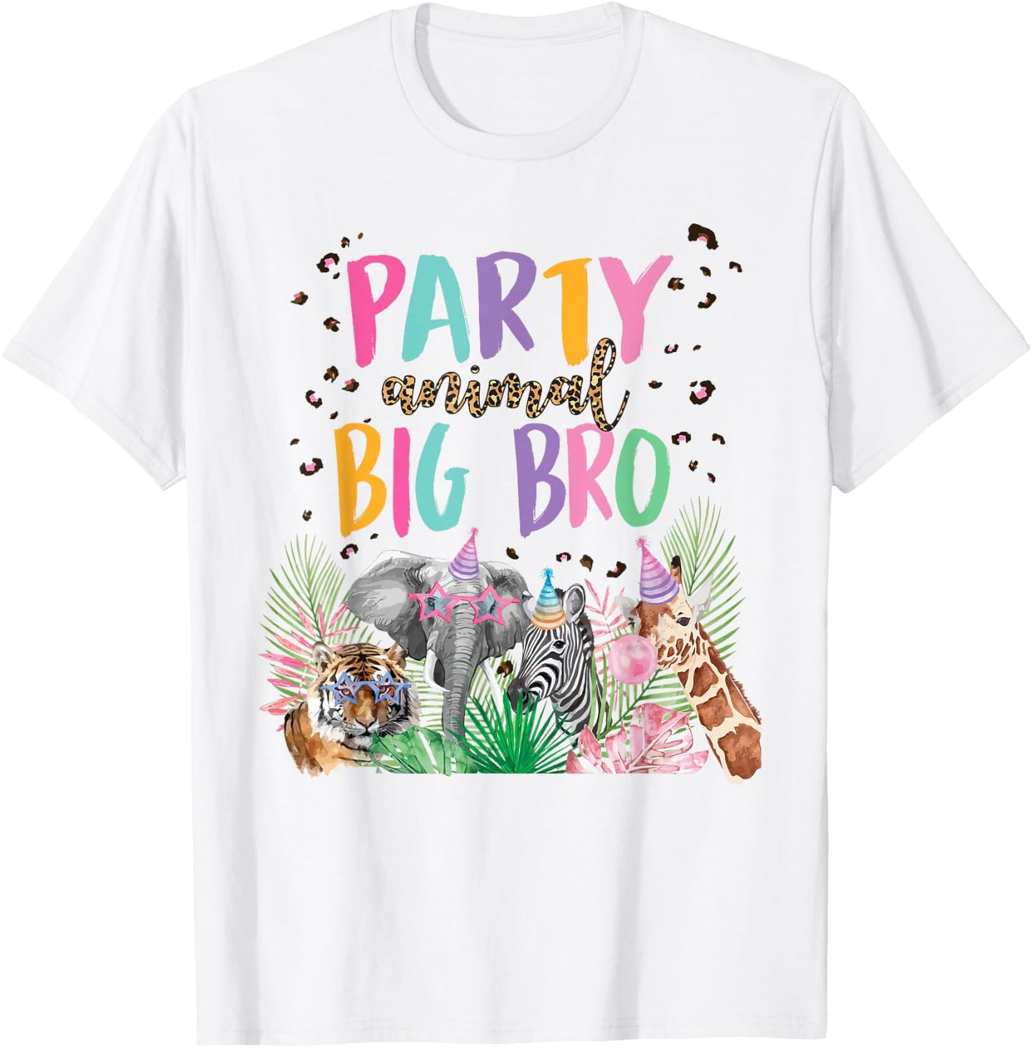 Big Bro Of The Birthday Boy Girl Zoo Theme Animal Party T-Shirt - T-Shirt | White