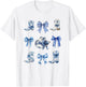 Toile Bow Shirt Blue Coquette Bow Cowboy Cowboy Hat Boots T-Shirt - T-Shirt | White