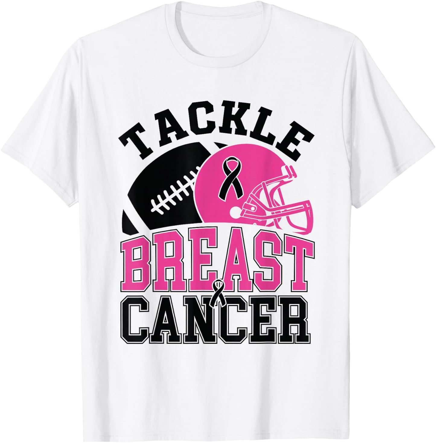 Tackle Breast Cancer Awareness American Football Women Kids T-Shirt - T-Shirt | White