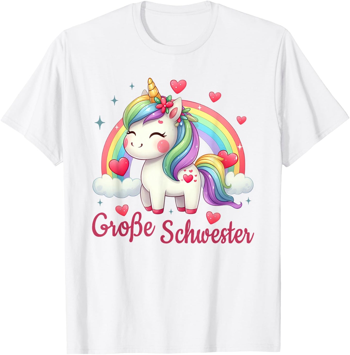 Big Sister Gifts Siblings Girls Birth Unicorn , White T-Shirt - T-Shirt | White