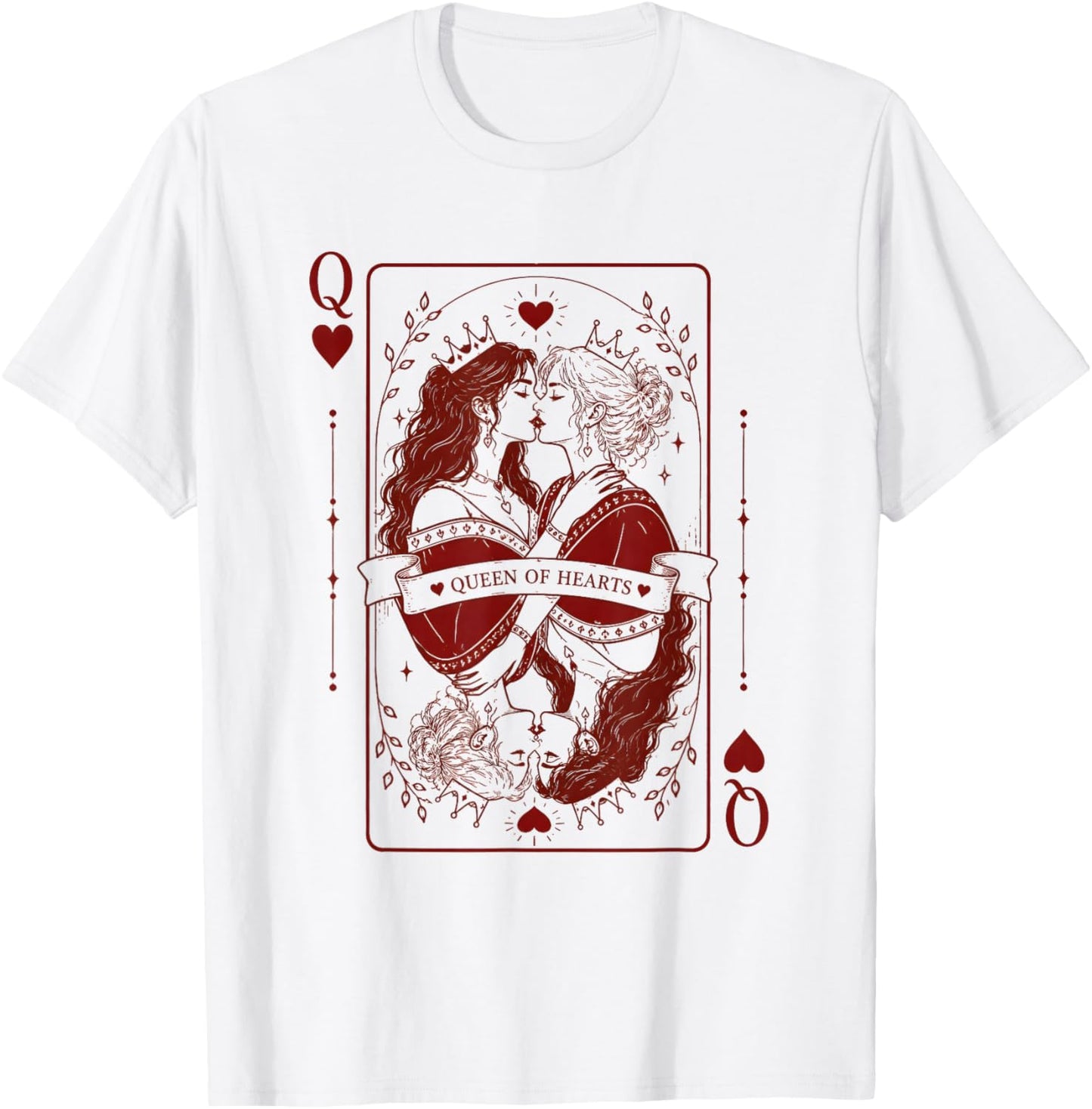 Queen of Hearts Lesbisches Pride Design | LGBTQ Gothic Roman T-Shirt - T-Shirt | White