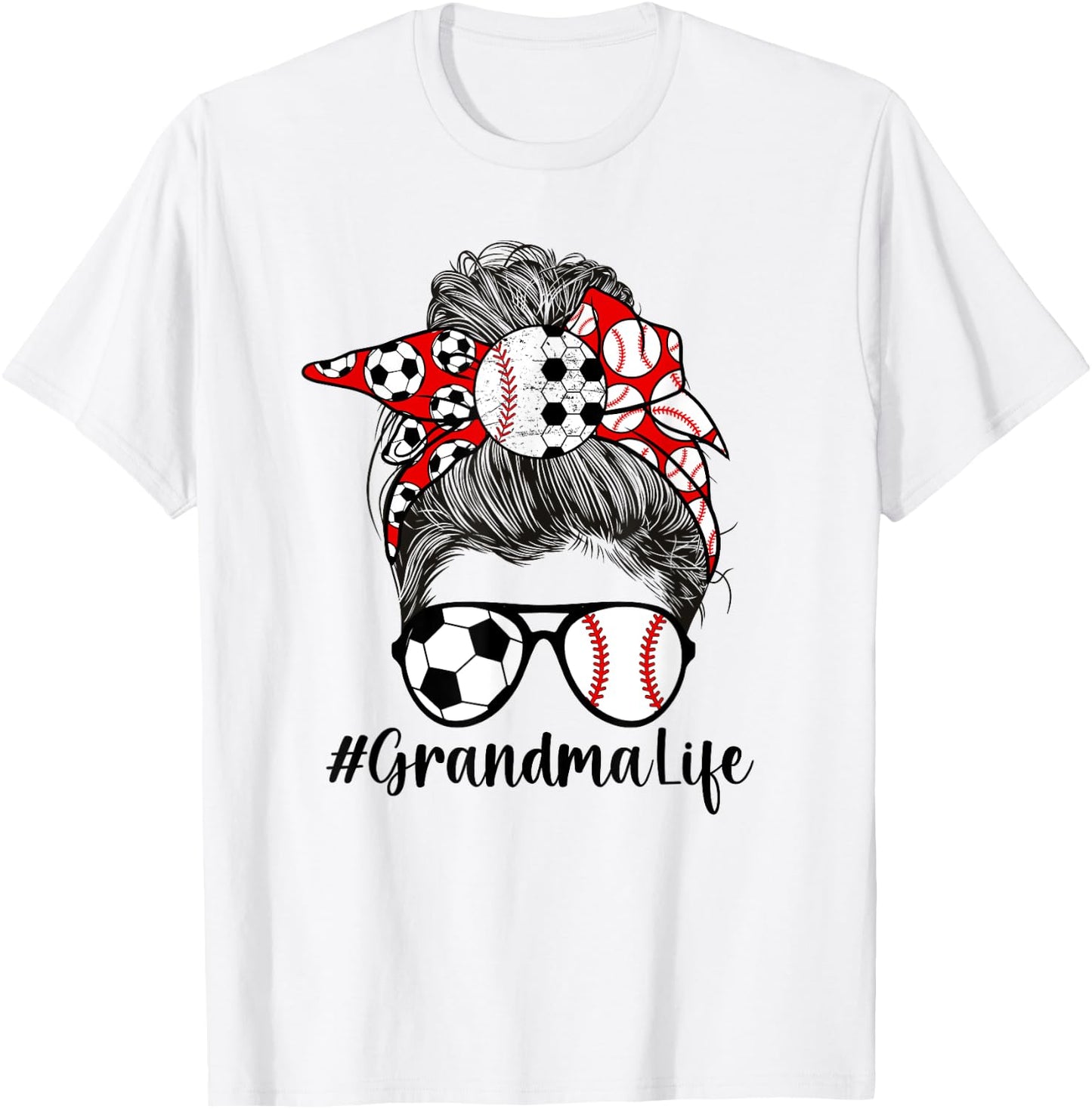 Soccer Baseball Grandma Life Baseball Soccer Grandma T-Shirt - T-Shirt | White