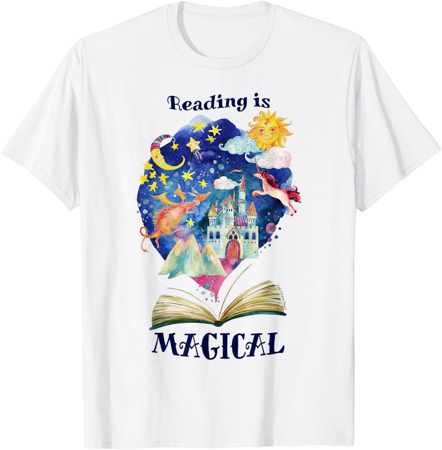Reading is Magical Library Book Worm Teacher Librarian Men Women Girls Kids T-Shirt - T-Shirt | White