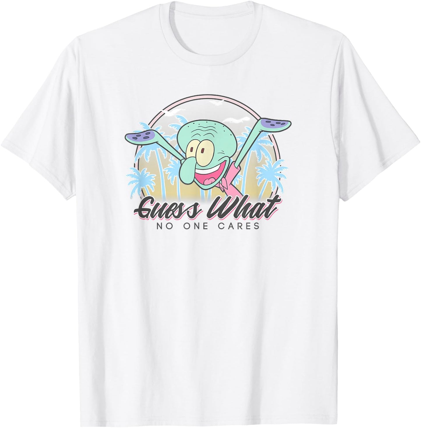 Spongebob Squarepants Squidward Guess What No One Cares! T-Shirt - T-Shirt | White