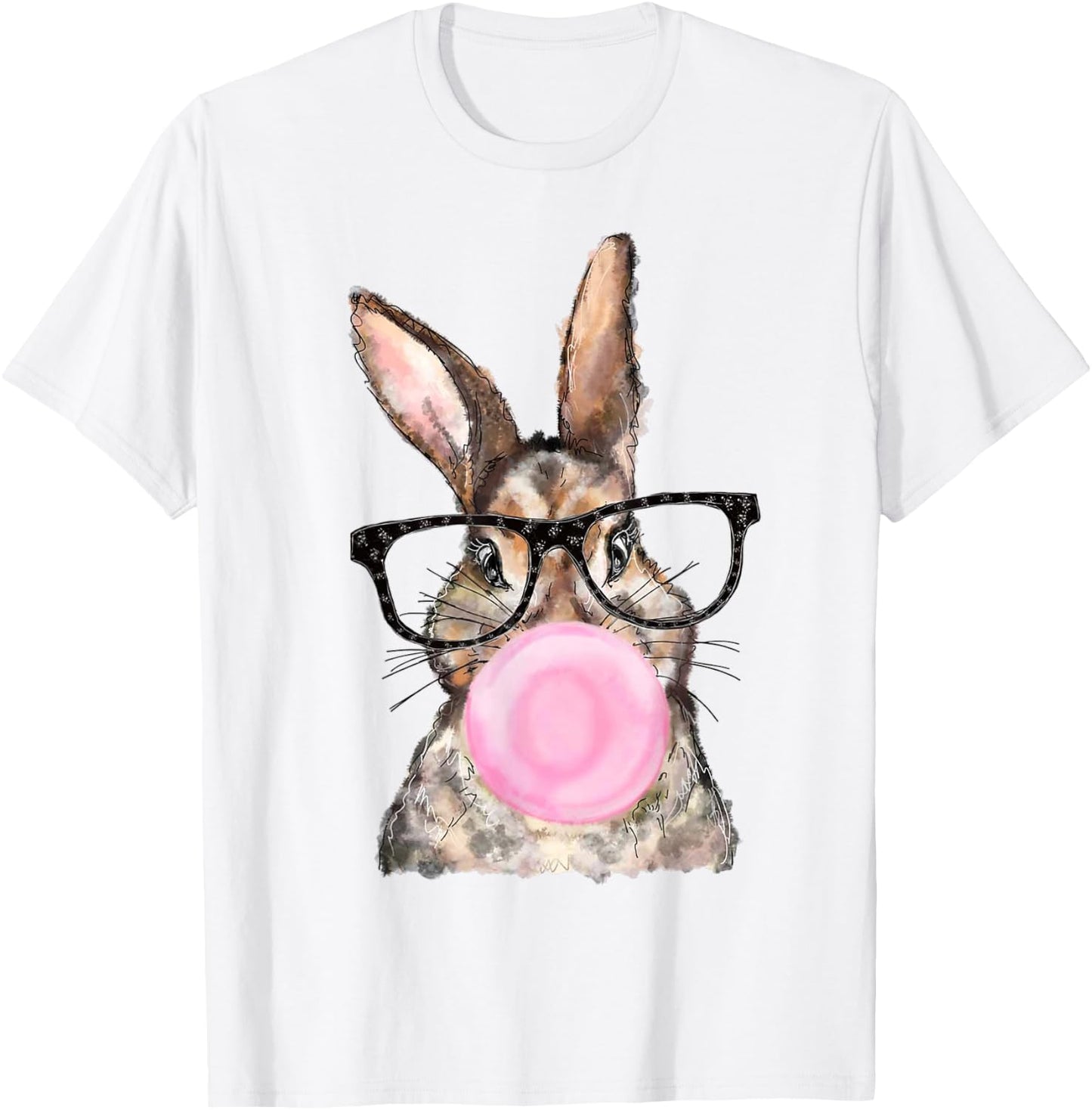 Cute Bunny Glasses Bubblegum Easter Day Girls Kids Boys T-Shirt - T-Shirt | White