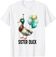 Cute Animal Birthday Sister Duck Birthday Family Matching T-Shirt - T-Shirt | White