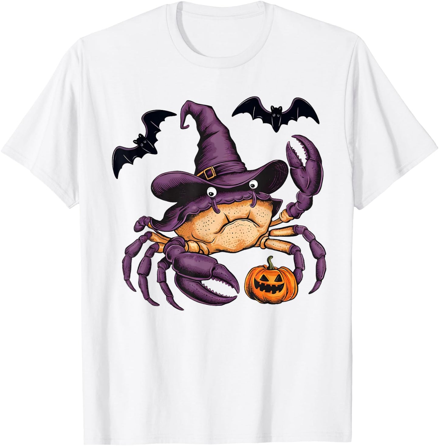 Funny Crab Halloween Costume Scary Pumpkin Bat Witch T-Shirt - T-Shirt | White