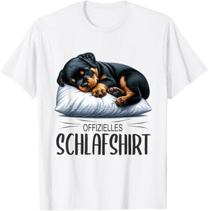 Pyjamas Official Sleep Shirt Cute Dog Rottweiler , gray T-Shirt - T-Shirt | White