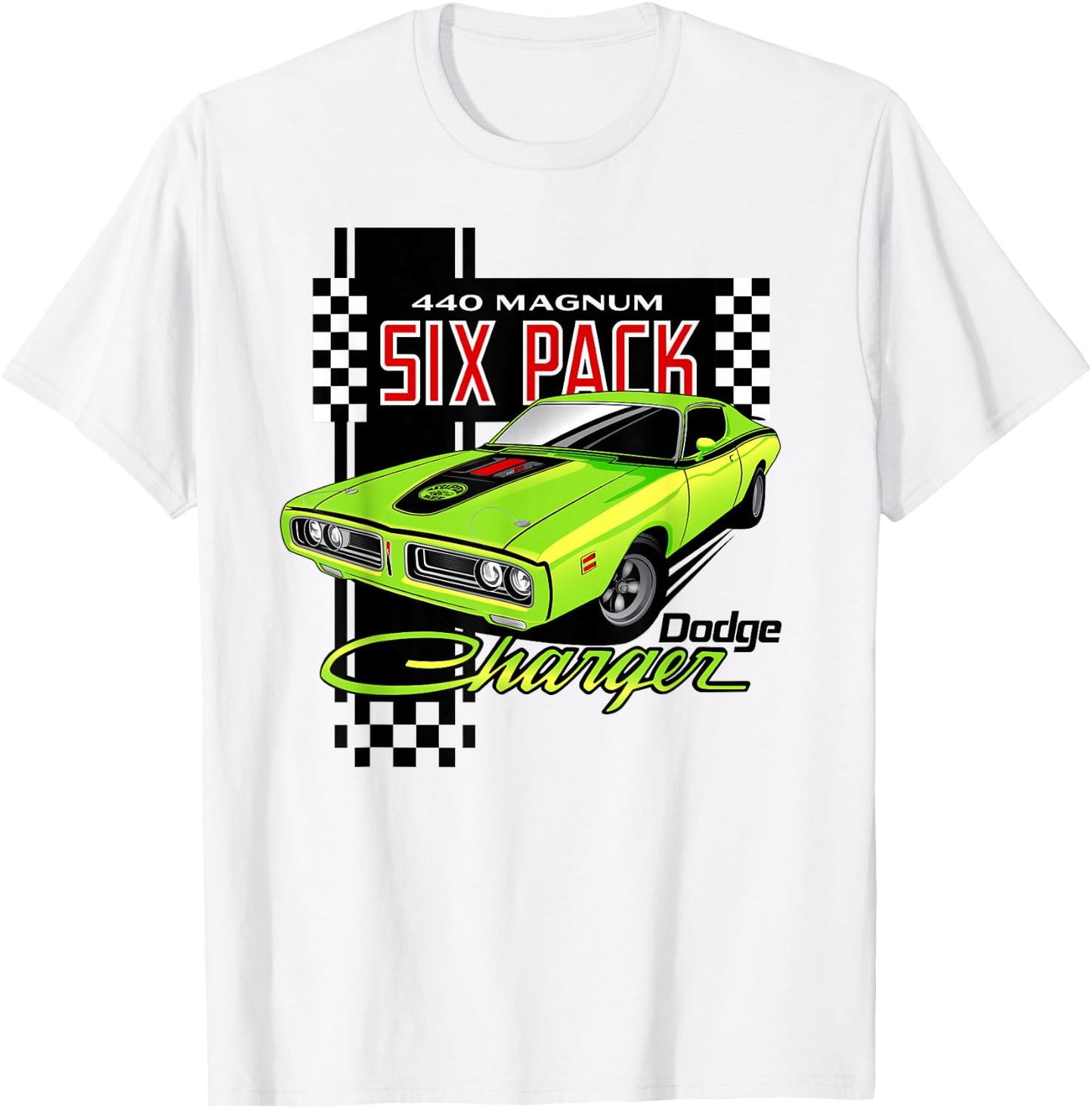 Dodge Charger 440 Magnum Sixpack T-Shirt - T-Shirt | White