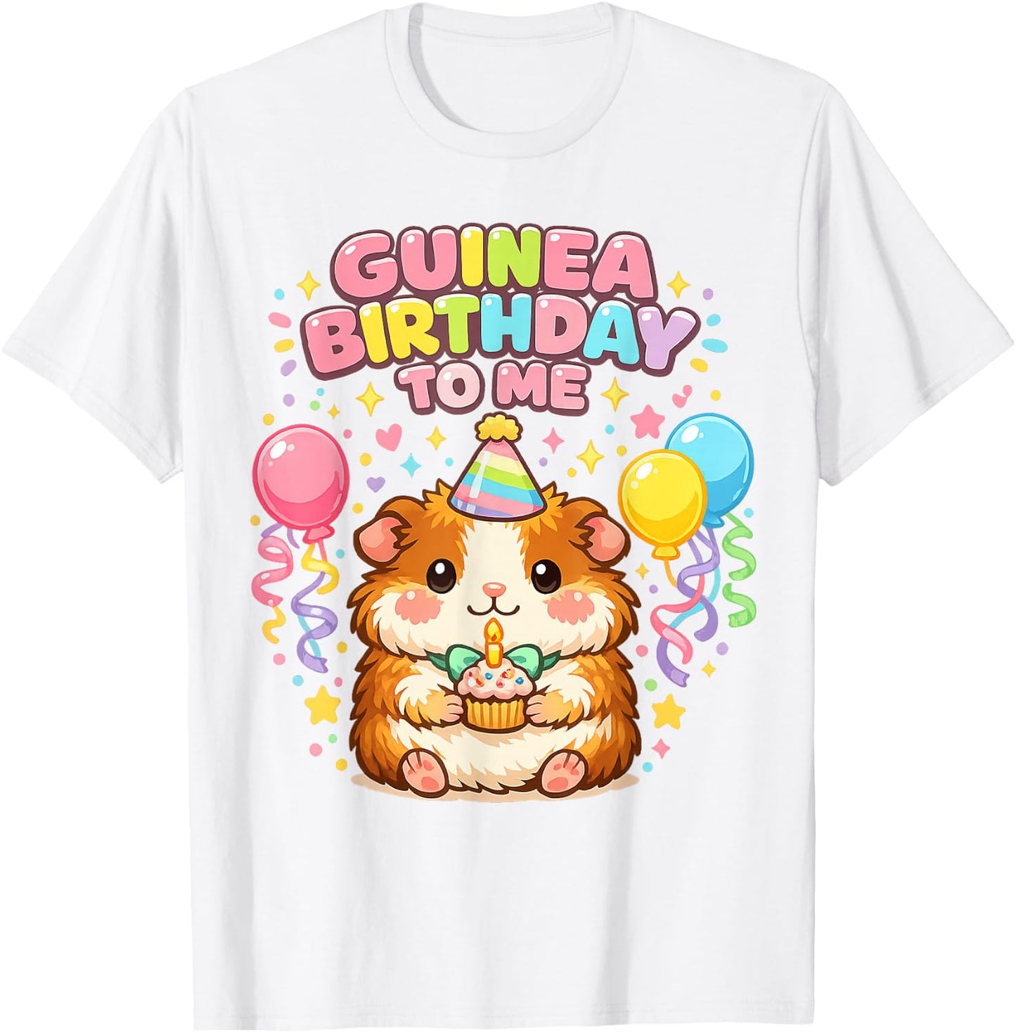 Guinea Birthday Girl Cute Guinea Pig Lovers Animal Bow Party T-Shirt - T-Shirt | White