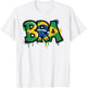 Brazil Flag Brasil Brazilian Pride Street Art T-Shirt - T-Shirt | White