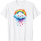 Cute Cloud Happy Rainbow Cloud , White, S T-Shirt - T-Shirt | White