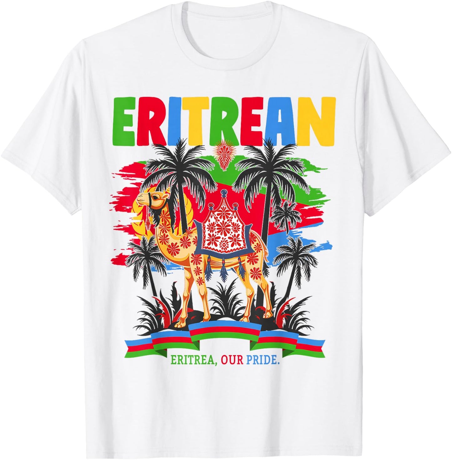 Eritrean Flag Outfit Ideas For Kids & Camel Eritrea Flag T-Shirt - T-Shirt | White