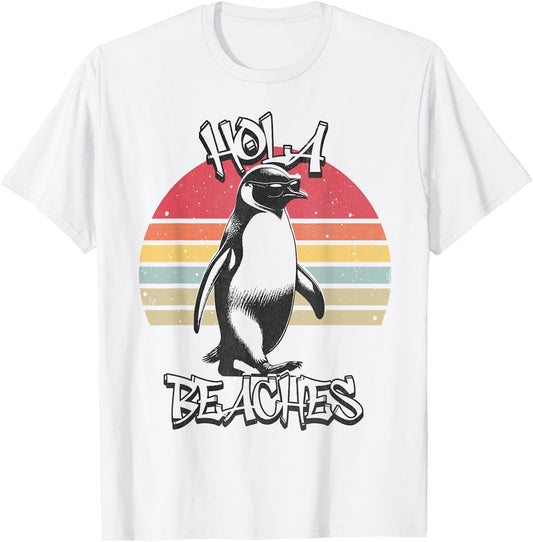Hola-Beaches - Funny Beach Vacation Emperor Penguin T-Shirt - T-Shirt | White