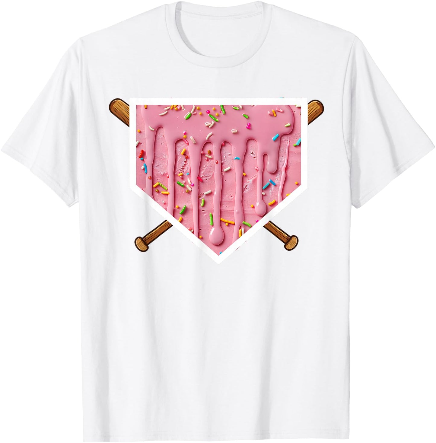 Baseball Drip For Boys Home Plate Drip T-Shirt - T-Shirt | White