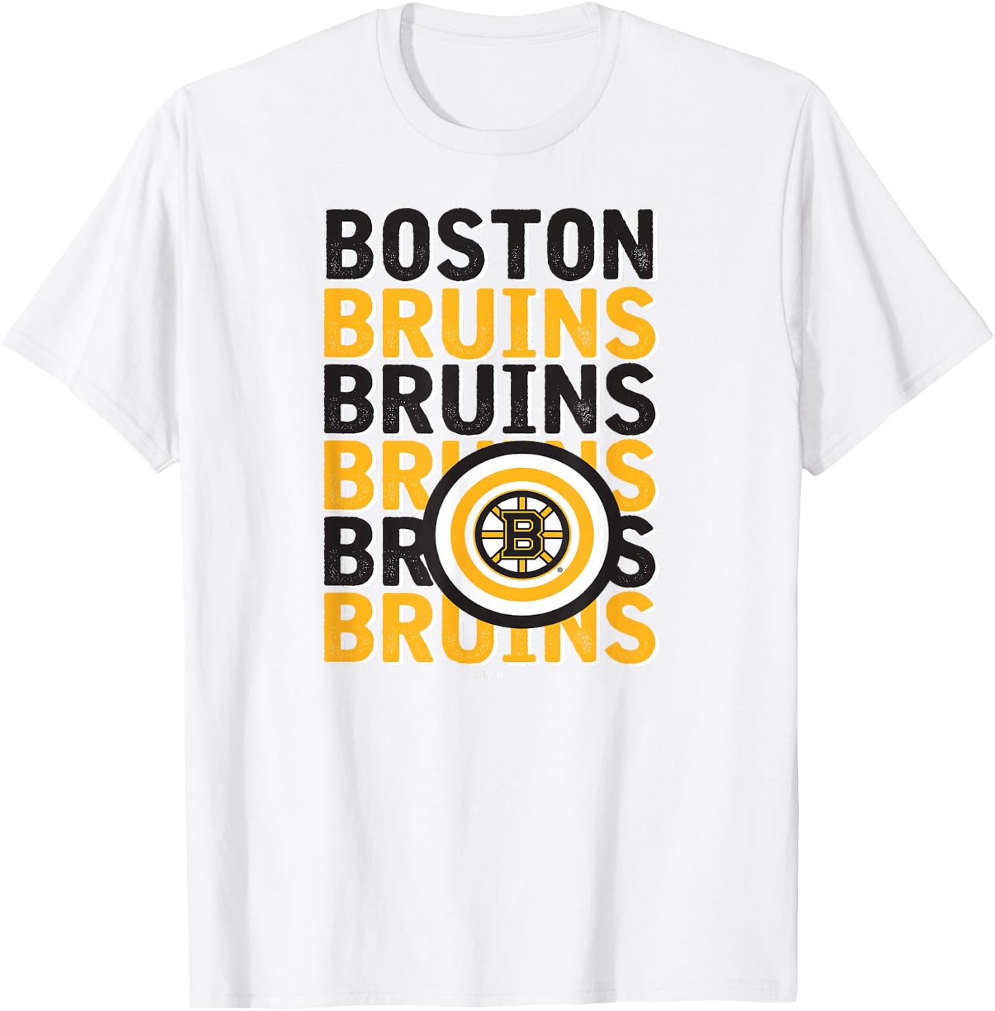Boston Bruins Repeat Gray Officially Licensed T-Shirt - T-Shirt | White
