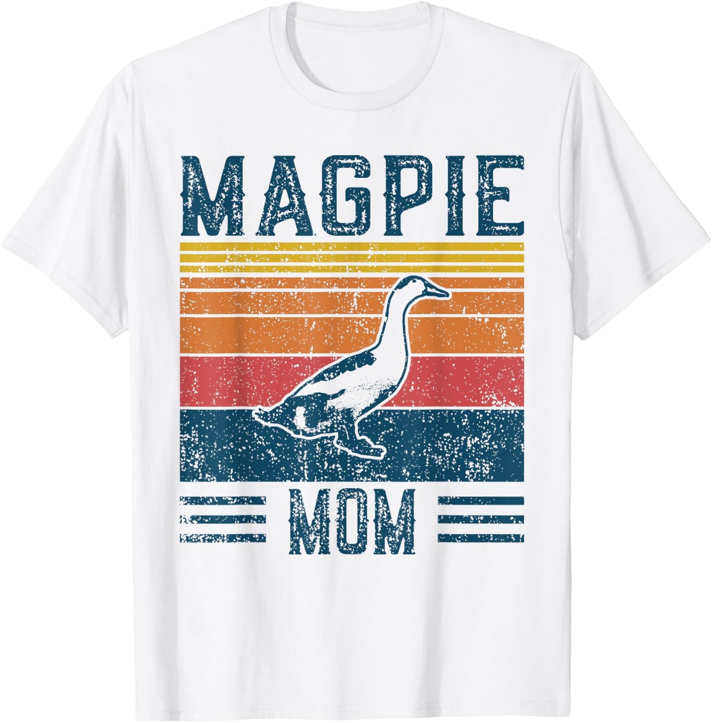 Best Duck Mom Women - Vintage Magpie T-Shirt - T-Shirt | White