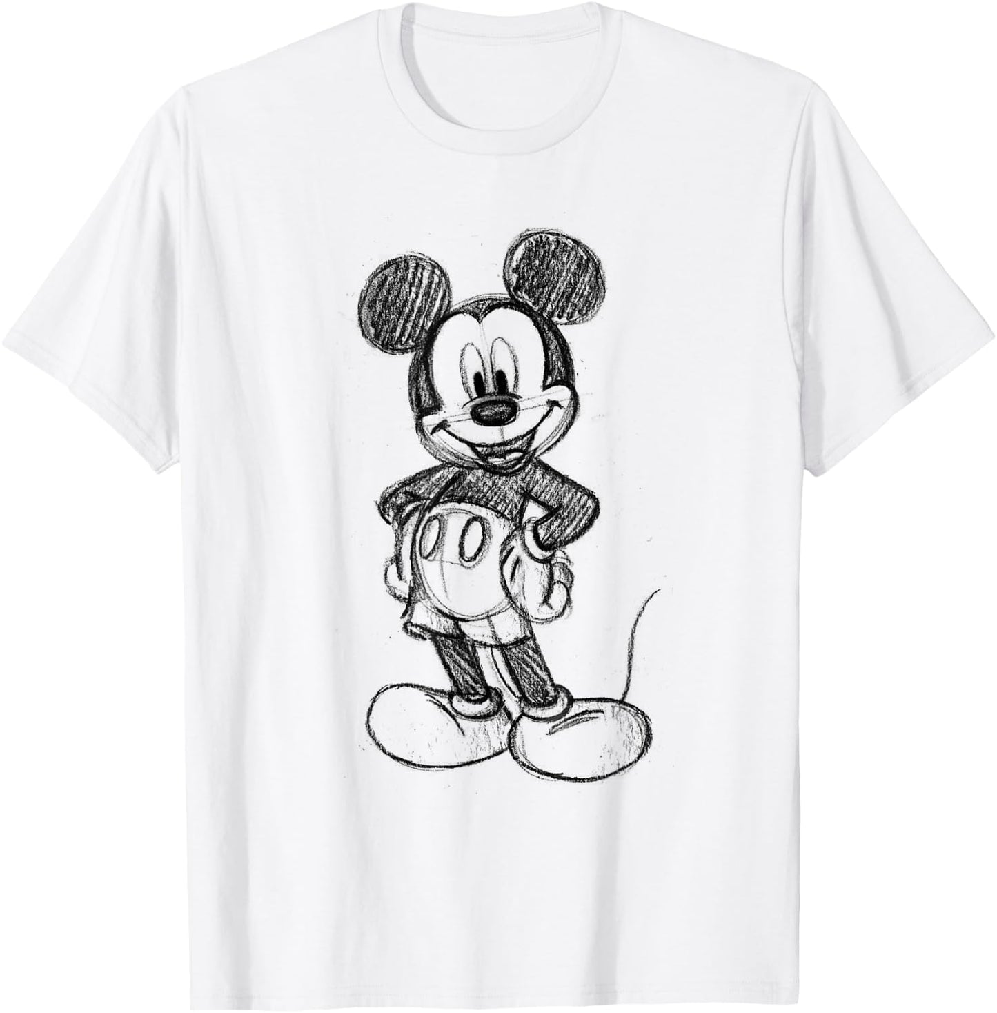 Disney Mickey Mouse Sketch , White T-Shirt - T-Shirt | White