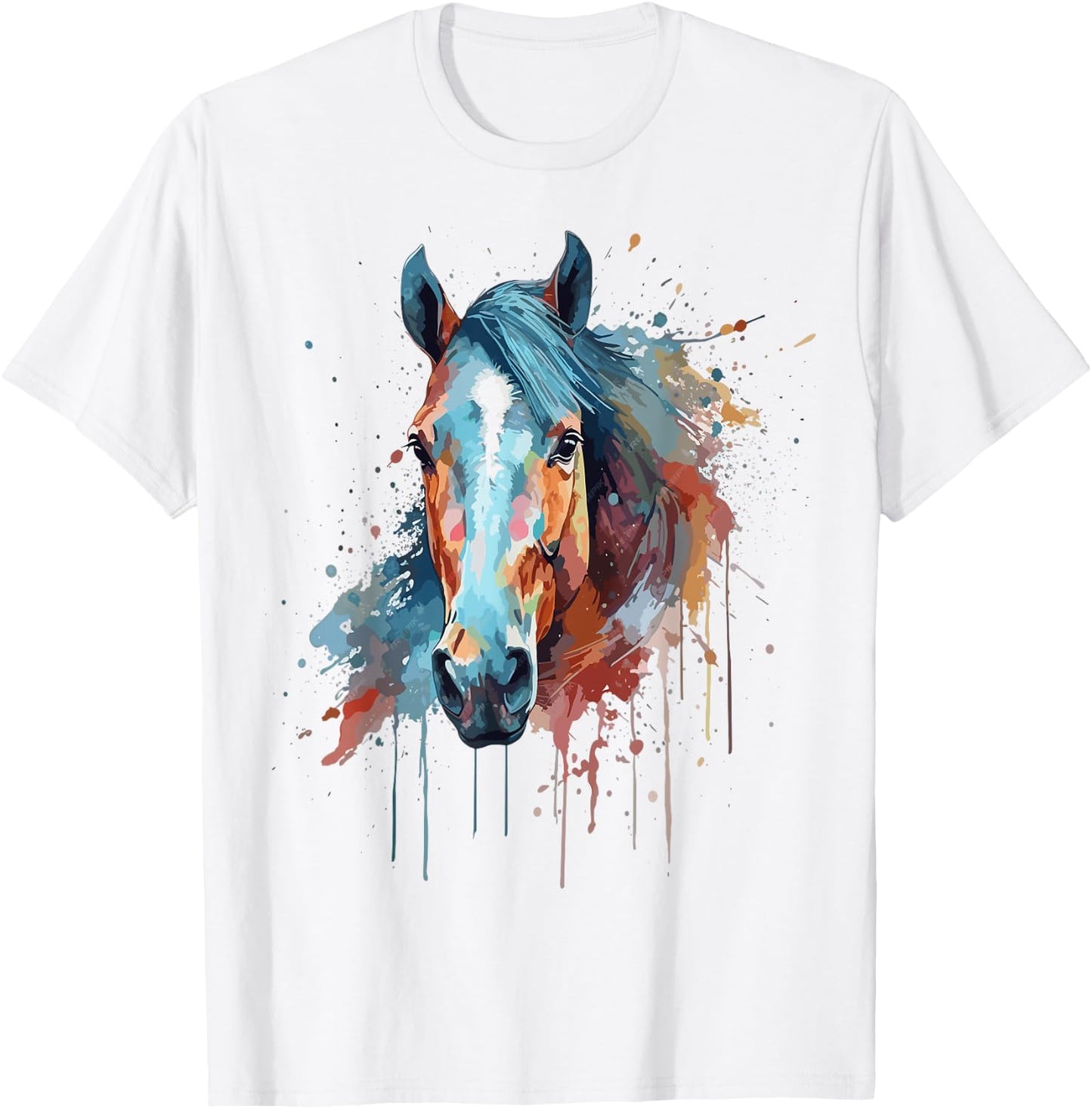 Horse Head Watercolor Equestrian T-Shirt - T-Shirt | White
