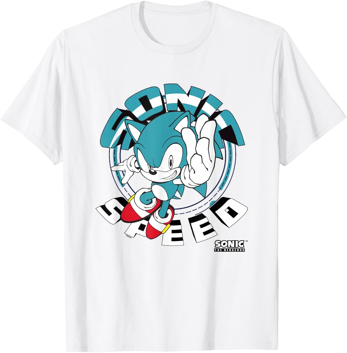 Sonic The Hedgehog Sonic Speed Epic Run Vintage Logo T-Shirt - T-Shirt | White
