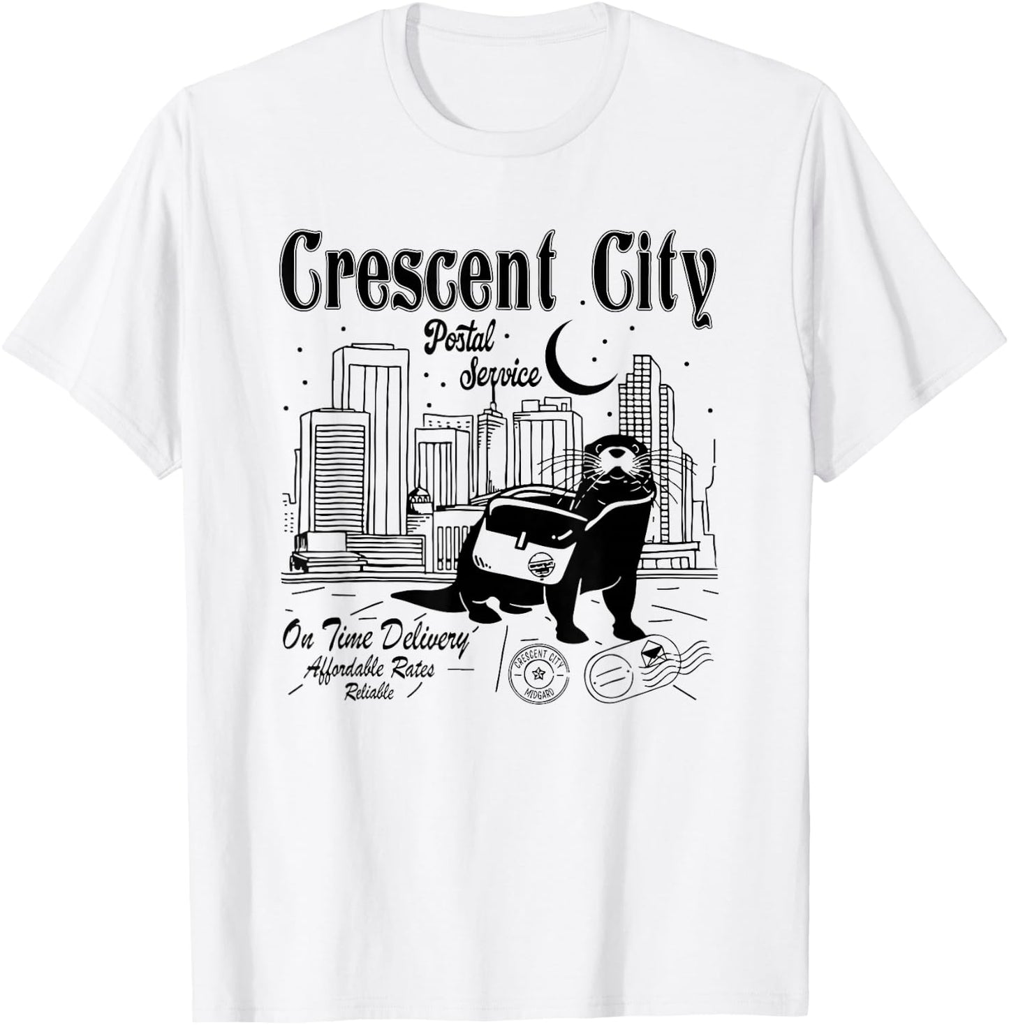 Crescent City Postal Service, Funny Crescent City Otter T-Shirt - T-Shirt | White