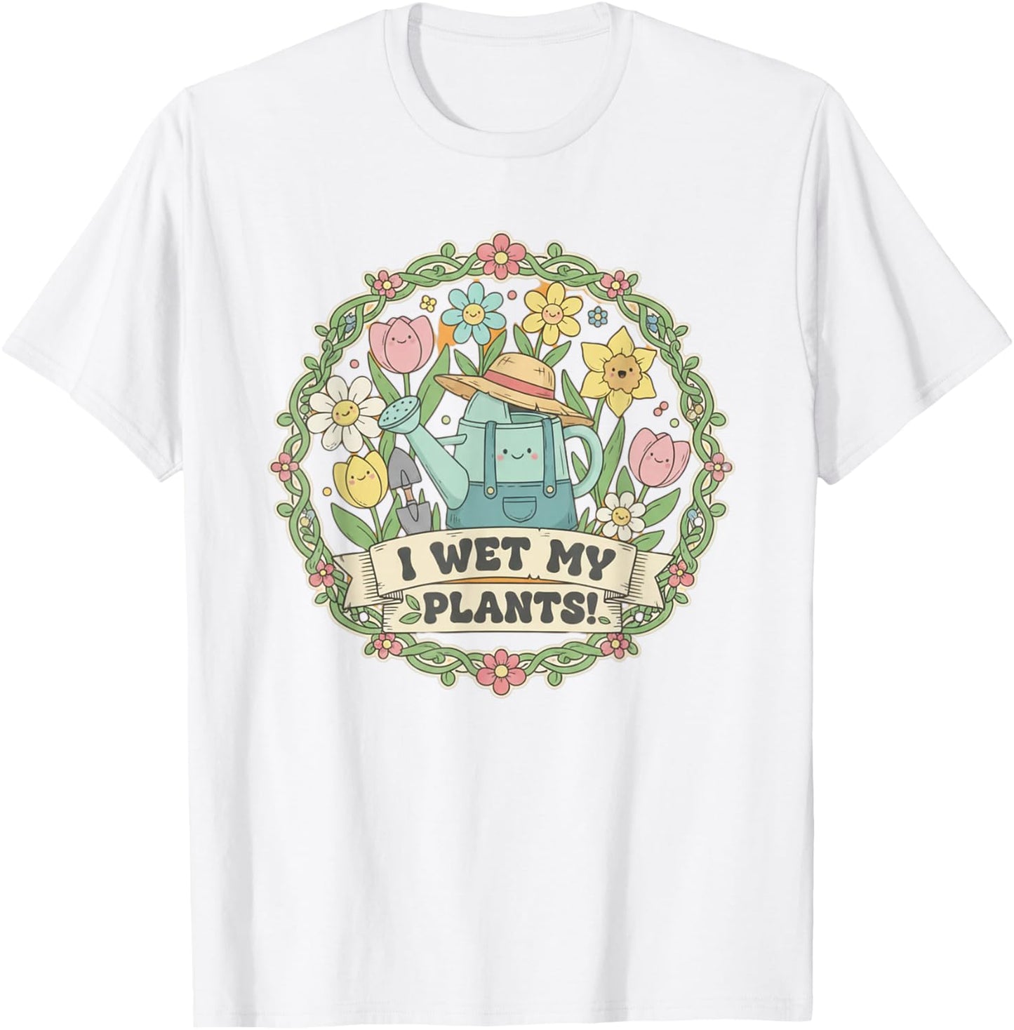 I Wet My Plants, Funny Gardening T-Shirt - T-Shirt | White