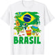 Brazil Flag for Kids - Brazil and Brazil Flag , Yellow, S T-Shirt - T-Shirt | White
