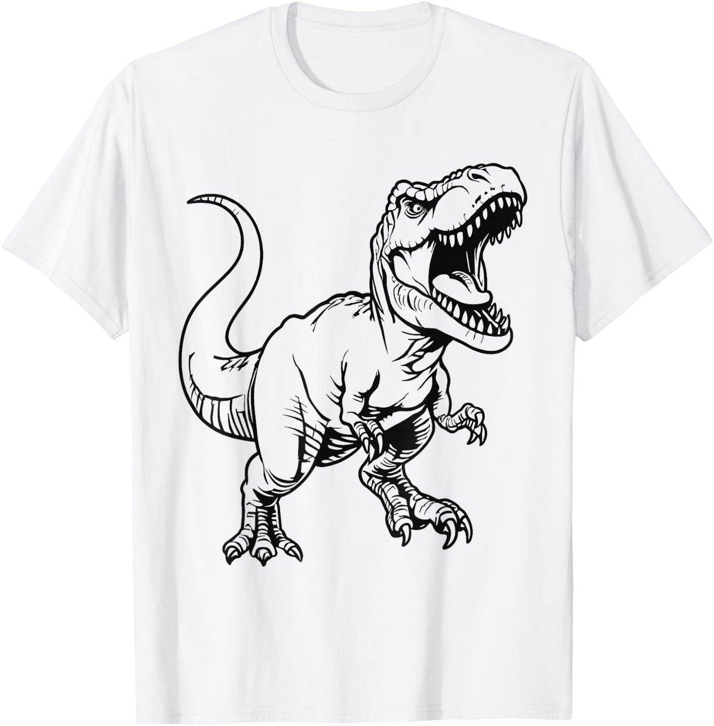 Dinosaur T-Rex Coloring Craft Art DIY Painting Color Paint T-Shirt - T-Shirt | White