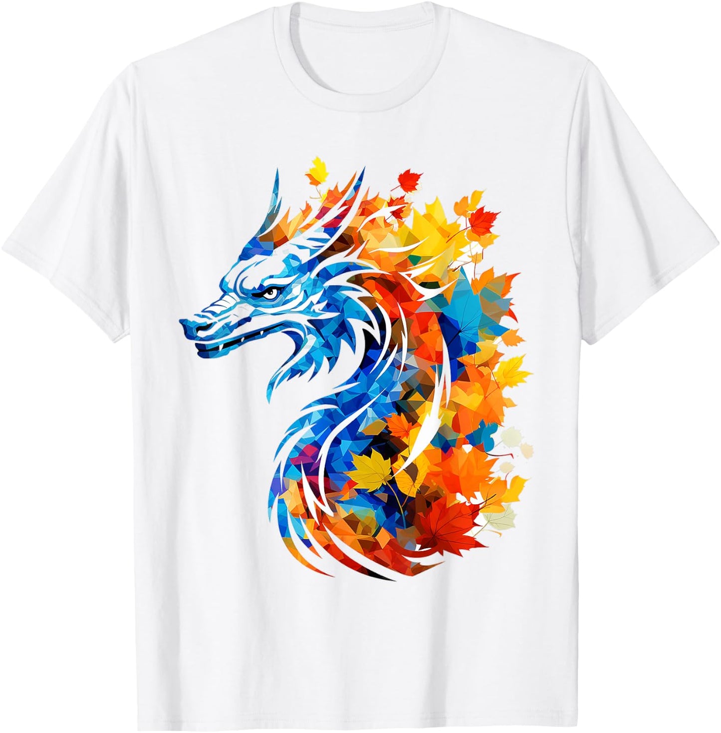 Dragon Nature Graphic Colorful Artwork Animal Dragon T-Shirt - T-Shirt | White