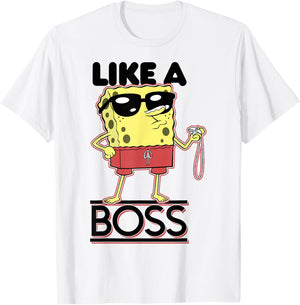 SpongeBob SquarePants Lifeguard Like A Boss , grey T-Shirt - T-Shirt | White