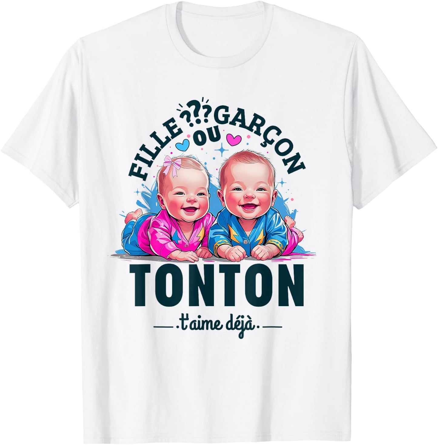Man Gift Gender Reveal Tonton Party Gender Reveal Baby T-Shirt - T-Shirt | White