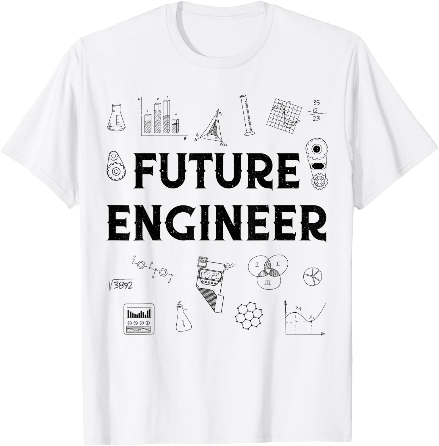Future Engineer Funny Men Women Engineering Student Gifts T-Shirt - T-Shirt | White
