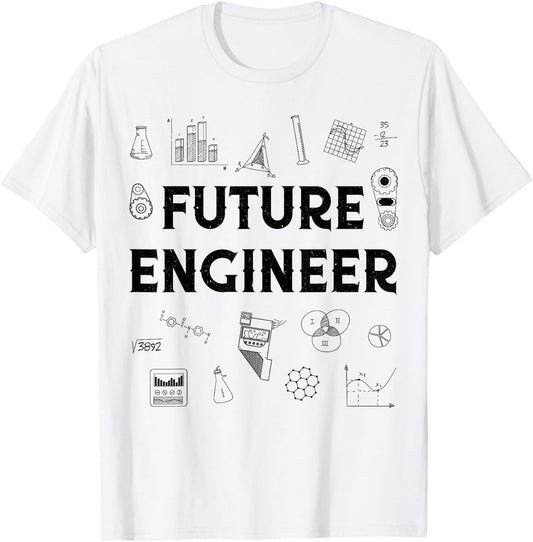 Future Engineer Funny Men Women Engineering Student Gifts T-Shirt - T-Shirt | White