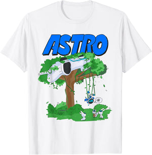 Astro Bot Tree Crash with Bunnies Fun Video Game T-Shirt - T-Shirt | White