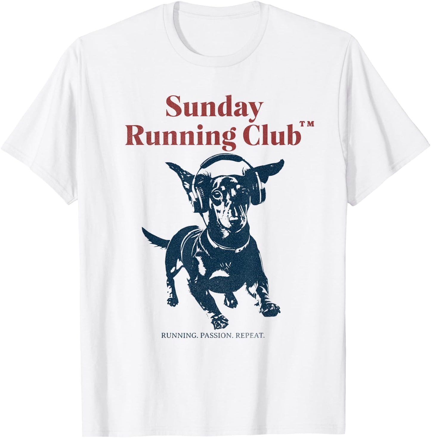Sunday Running Club - laufender Dackel T-Shirt - T-Shirt | White