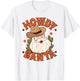 Retro Howdy Santa Christmas Rodeo Western Cowboy Cowgirl T-Shirt - T-Shirt | White