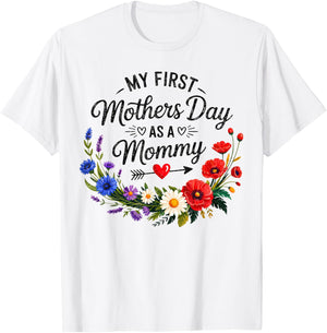 Mein erster Muttertag als Mama Muttertag 2026 Neue Mama T-Shirt - T-Shirt | White