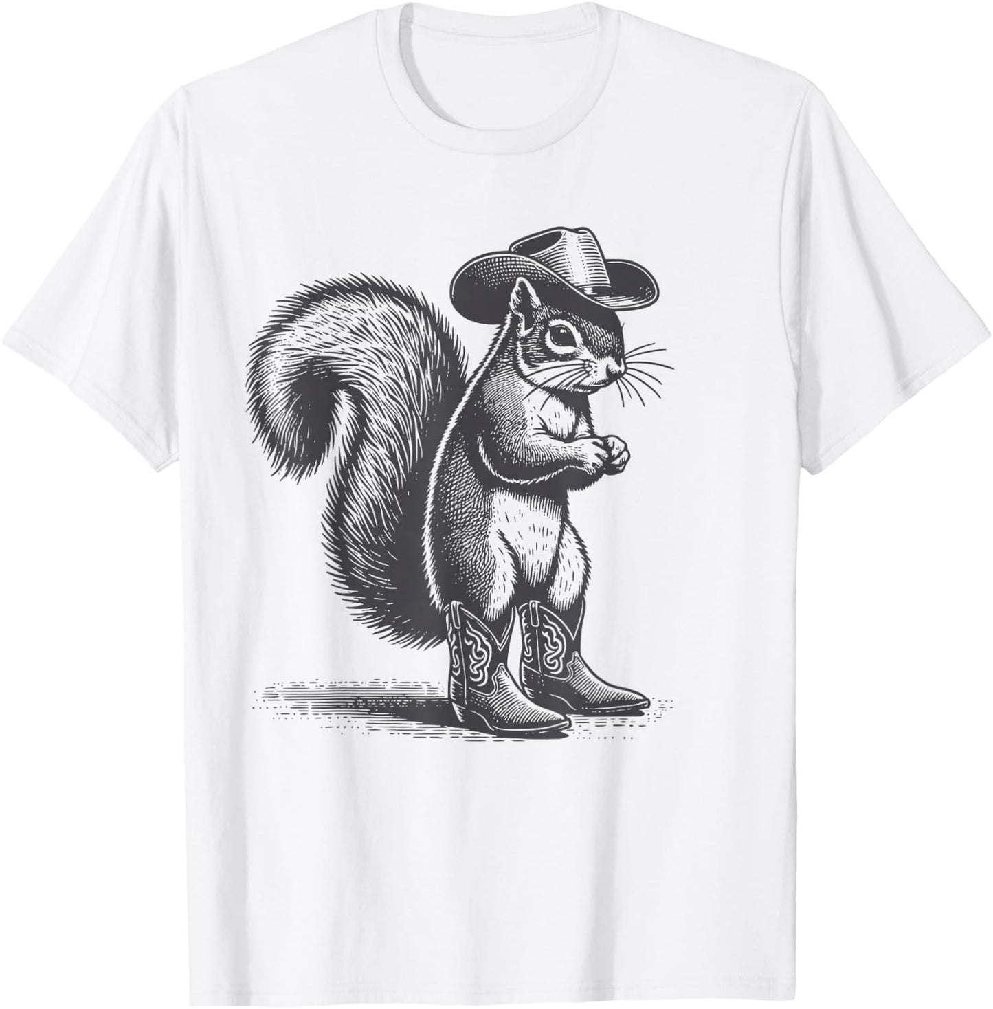 Vintage Squirrel Cowboy Cowgirl Squirrel Country Western T-Shirt - T-Shirt | White