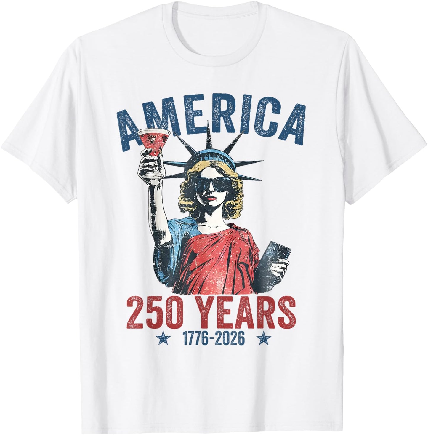250th Anniversary USA Women Funny 4th July America 250 Years T-Shirt - T-Shirt | White