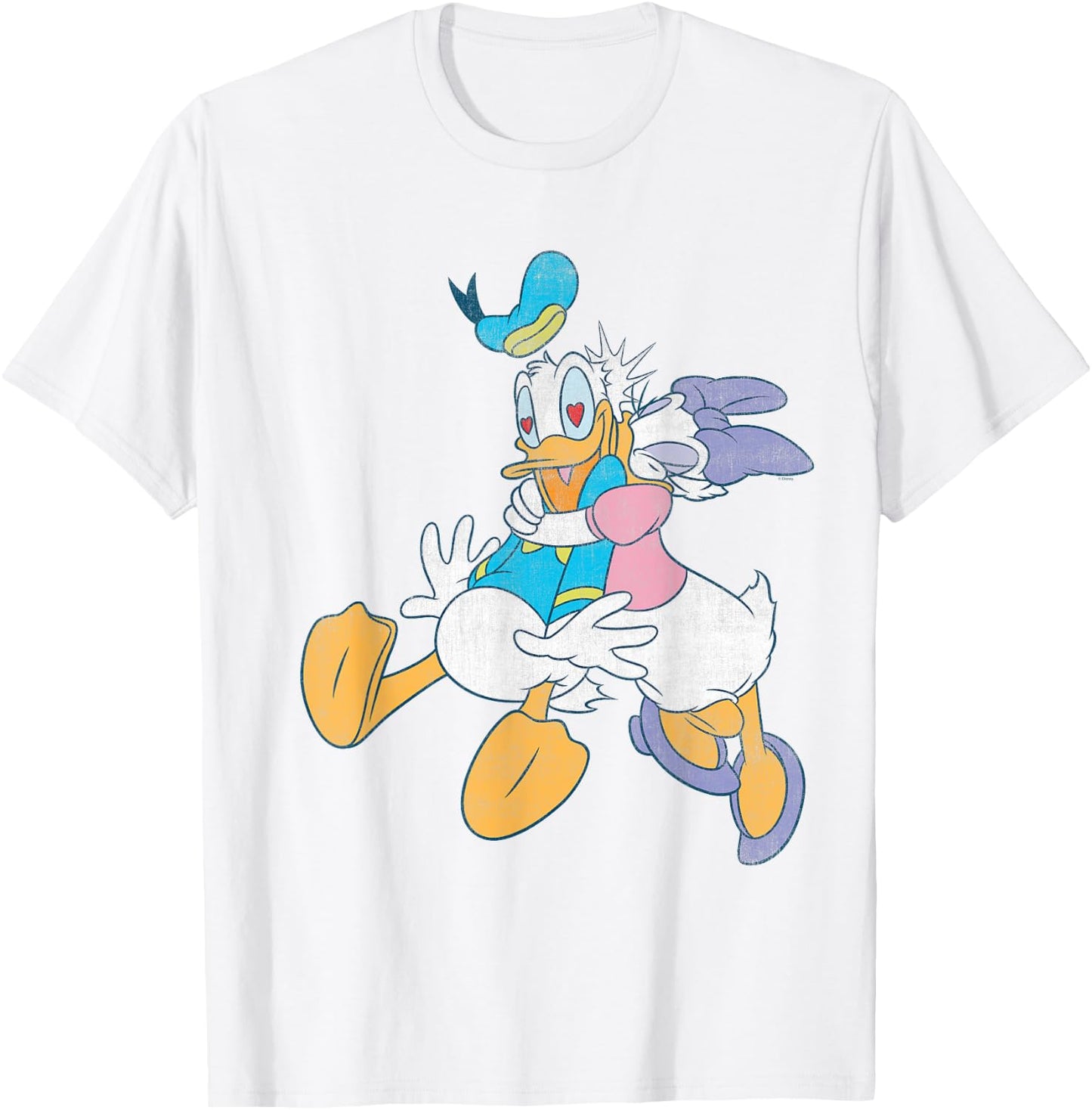 Donald Duck Daisy Kiss , White T-Shirt - T-Shirt | White