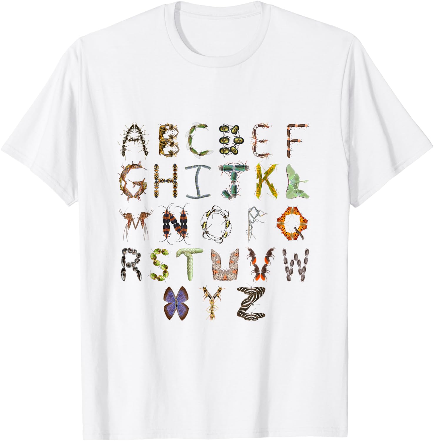 Insect and Bug Alphabet Insect Boys ABC T-Shirt - T-Shirt | White
