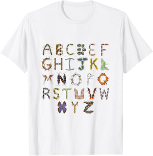 Insect and Bug Alphabet Insect Boys ABC T-Shirt - T-Shirt | White