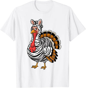 Funny Thanksgiving Turkey Fake Zebra Disguise T-Shirt - T-Shirt | White
