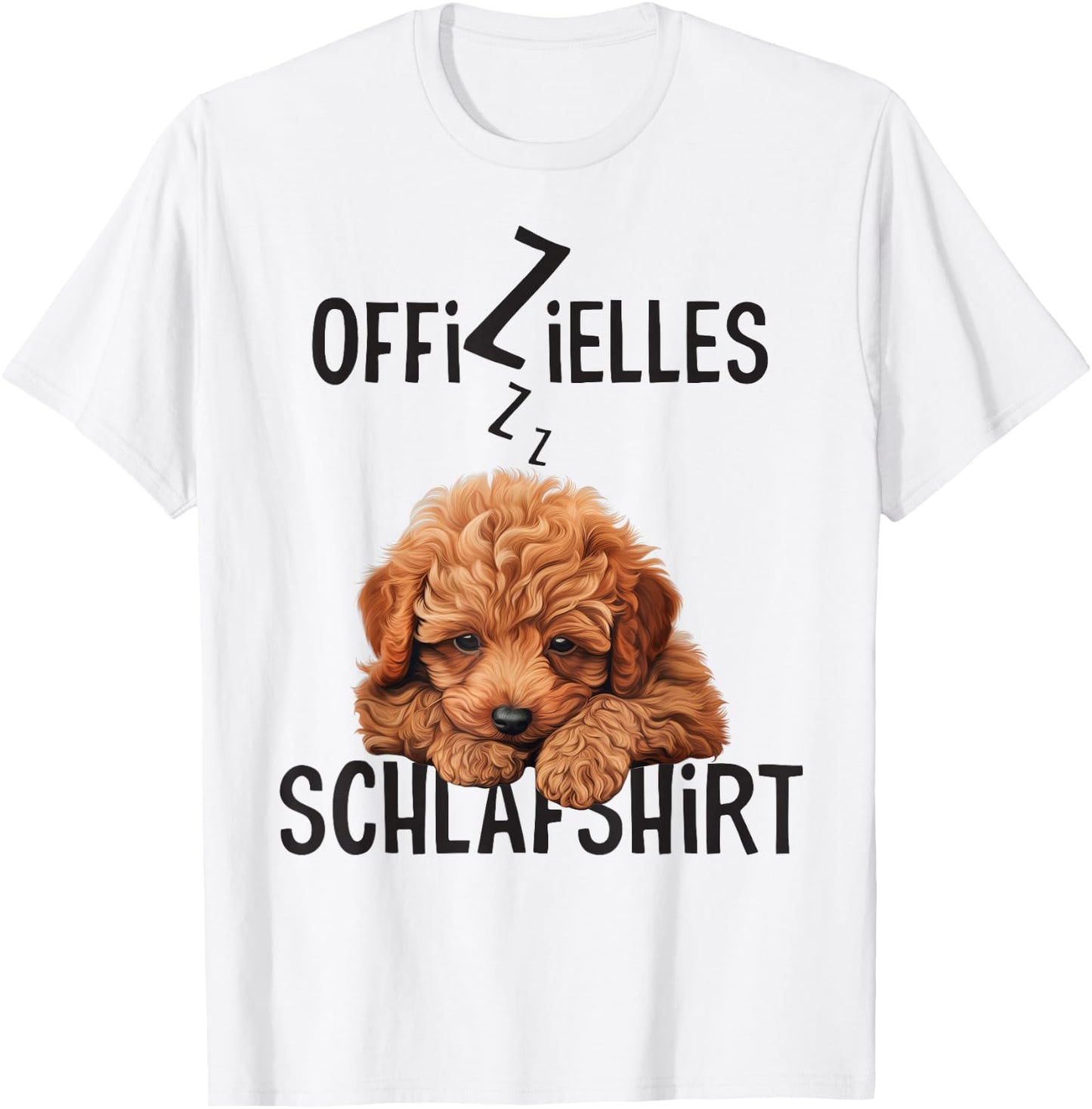 Official Sleep Shirt with Dog Funny Toy Poodle , White T-Shirt - T-Shirt | White